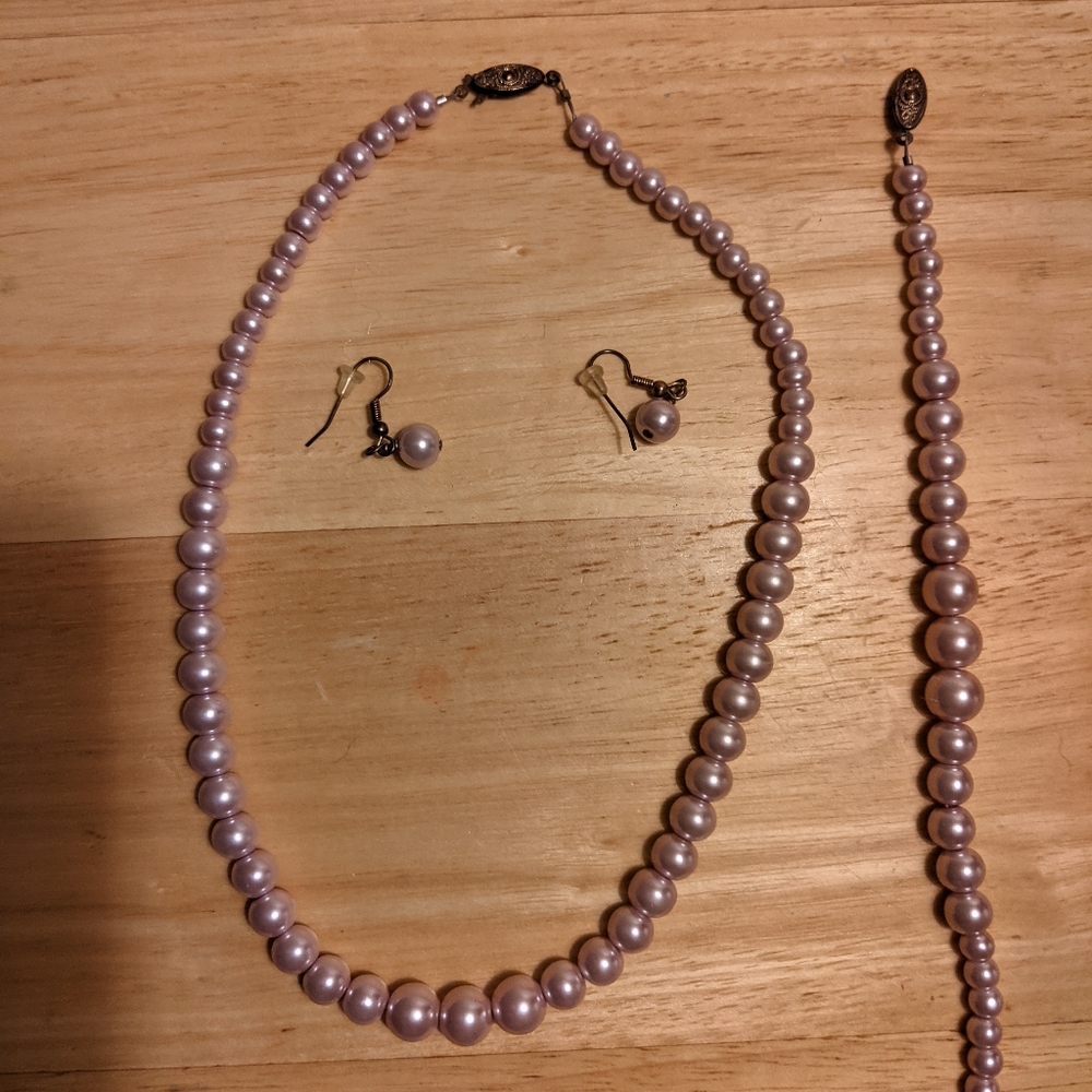 Necklace Earrings and Bracelet